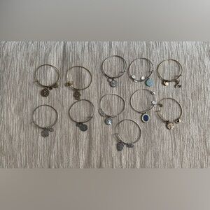 Lot of 11 Assorted Alex And Ani Bracelets Silver And Gold Tone